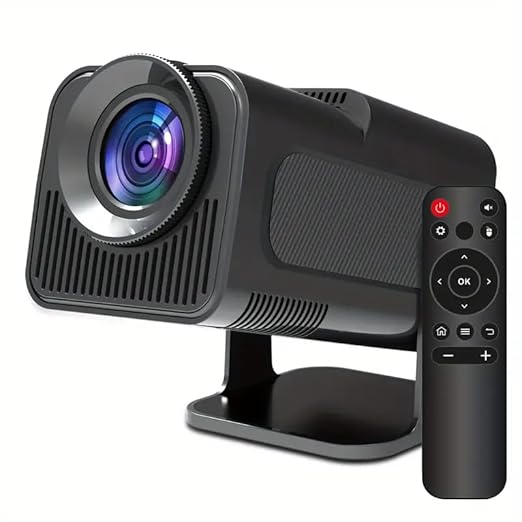 HY320 Mini Smart Projector – Native 720P, 4K Support, WiFi, Bluetooth & Android 11 (Black)