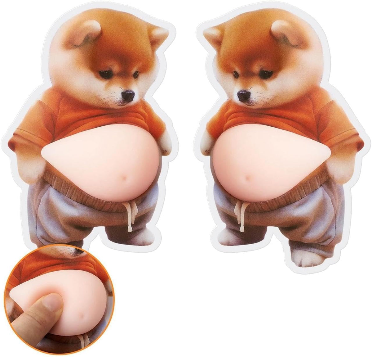Cute Dog Belly Anti-Collision Wall Sticker – Squishy Silicone Bumper (Pack of 2)