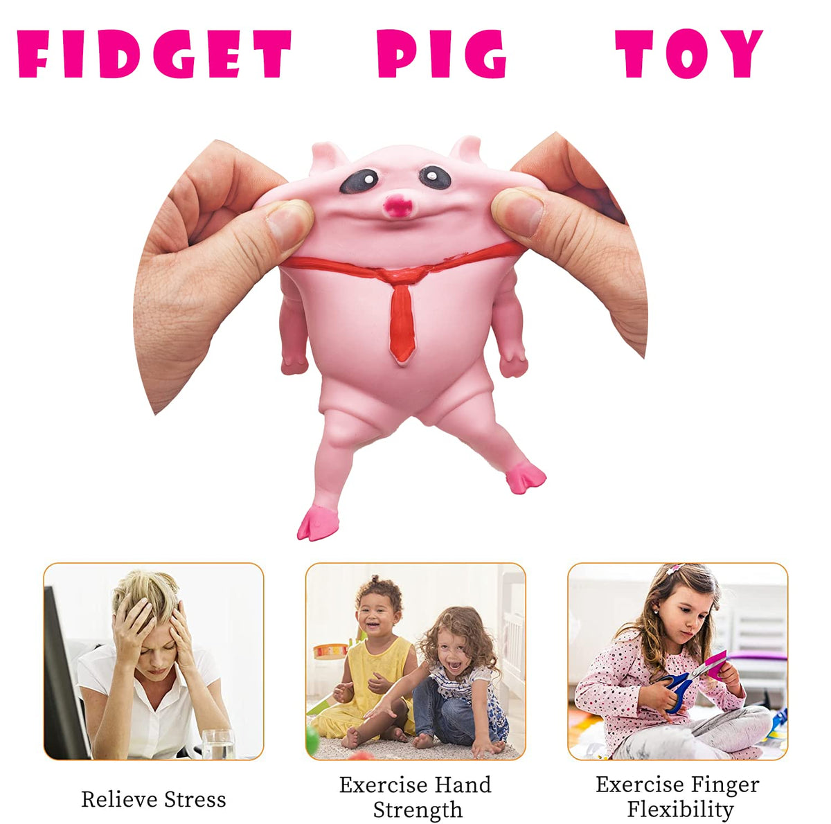 Cute Pink Pig Squishy Toy – Stress Relief & Sensory Fidget