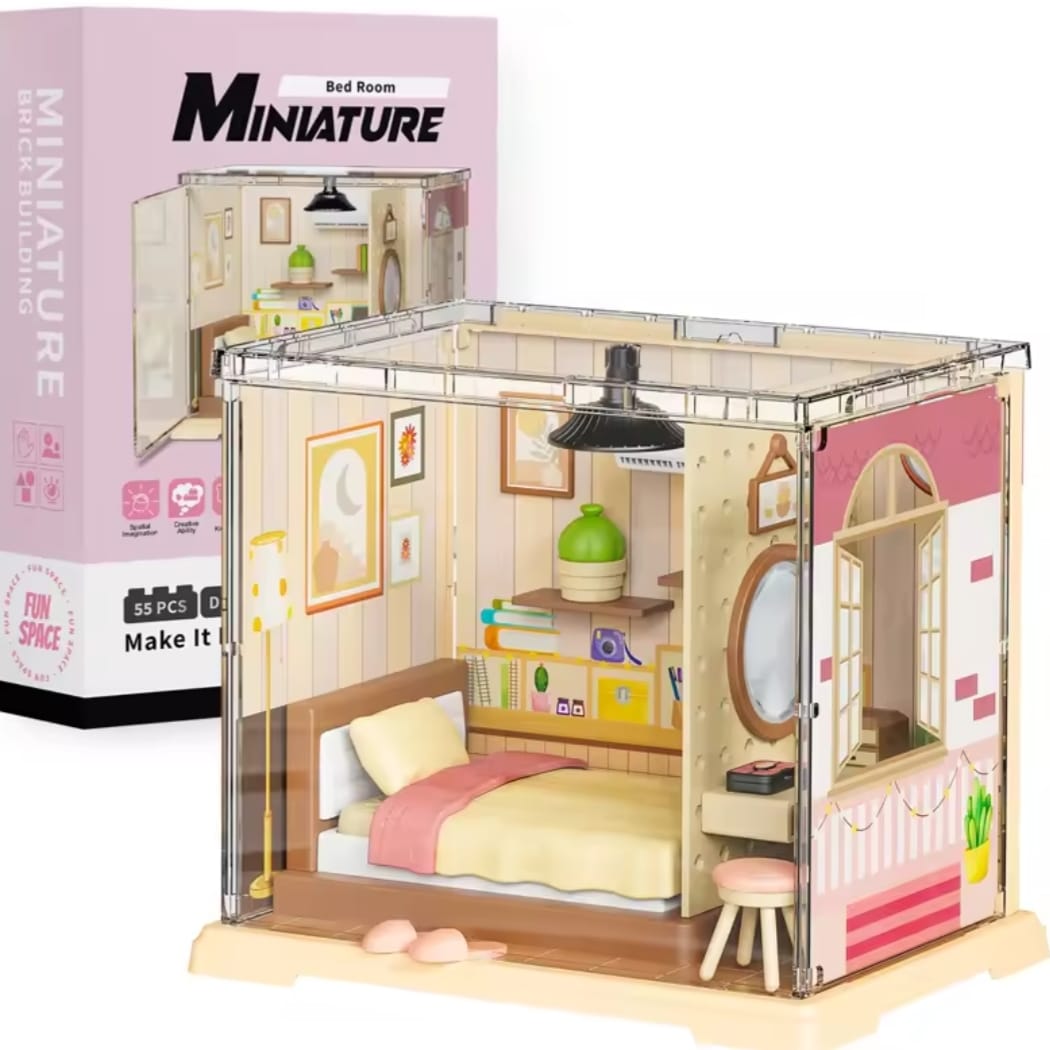 Miniature House Making Kit – DIY Handcrafted Dollhouse with LED Lights & Furniture
