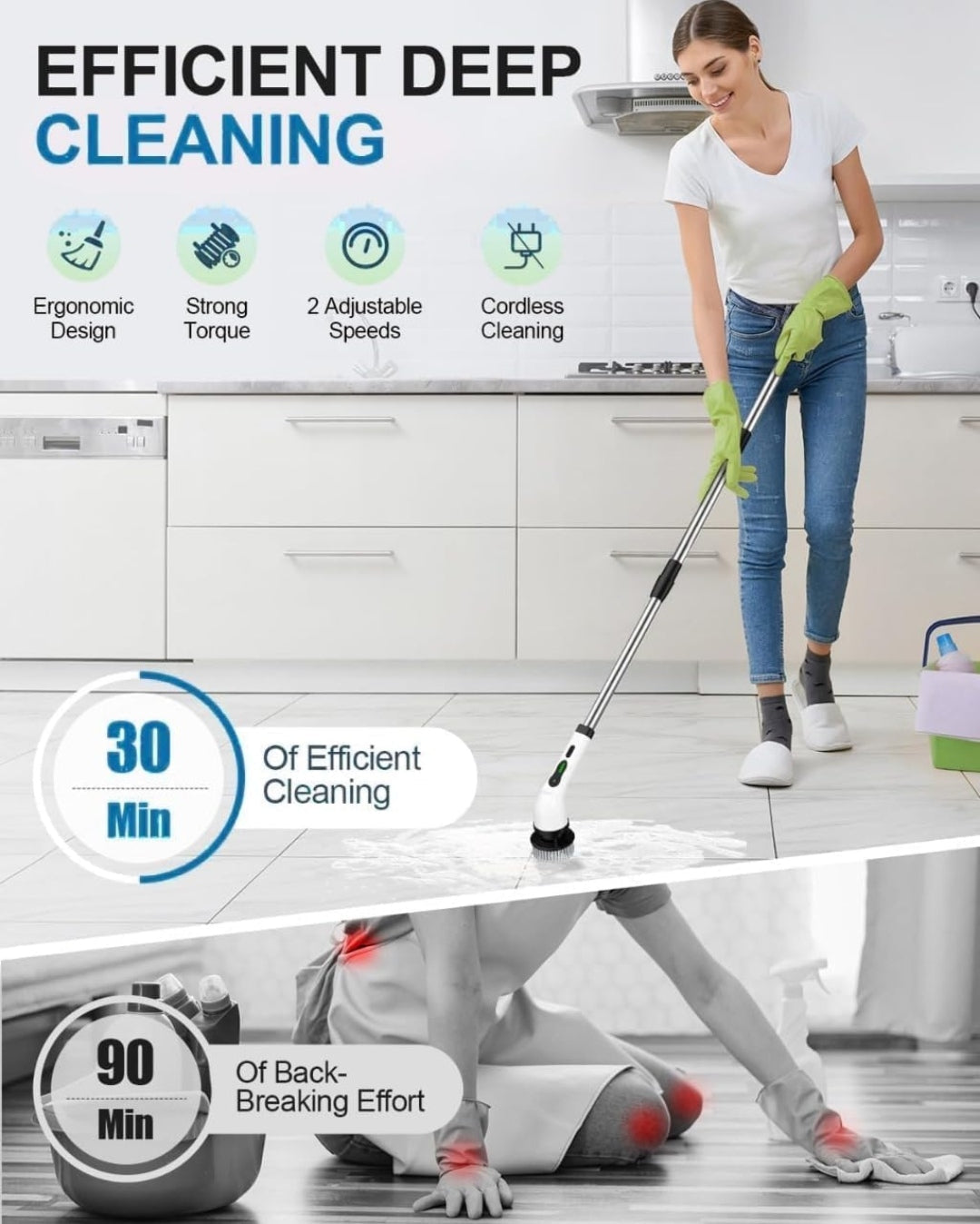 9-in-1 Electric Spin Scrubber – Cordless Power Cleaning Brush