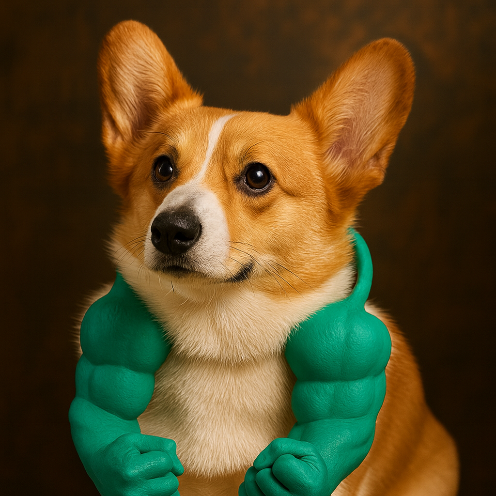 Funny Pet Muscle Arms Costume – Hulk Style Plush Toy for Dogs & Cats