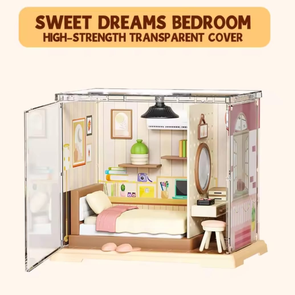 Miniature House Making Kit – DIY Handcrafted Dollhouse with LED Lights & Furniture