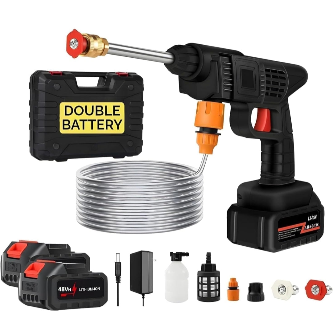 Cordless 48V Pressure Washer Gun – Portable Wireless Car & Bike Cleaner with 5M Hose