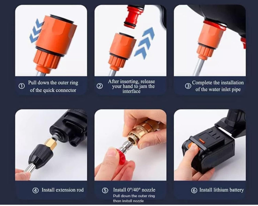 Cordless 48V Pressure Washer Gun – Portable Wireless Car & Bike Cleaner with 5M Hose